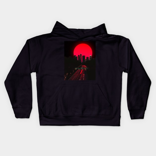 DOWNTOWN SUNSET. Kids Hoodie by LFHCS